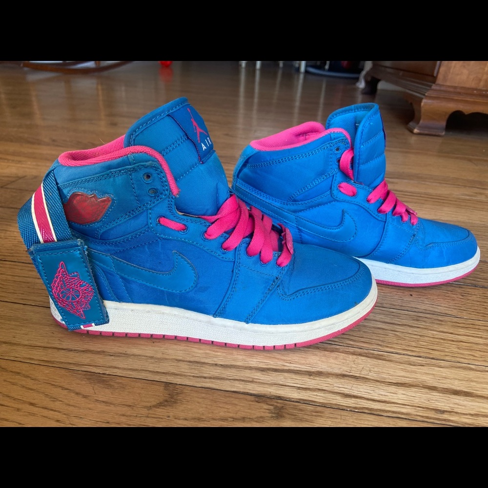 Air Jordan 1 High Strap GS - Blue - Pink - White